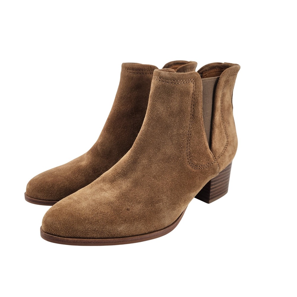 Johnston Murphy Trista Booties Womens 7M Brown Suede‎ Ankle Chelsea Boots Boho